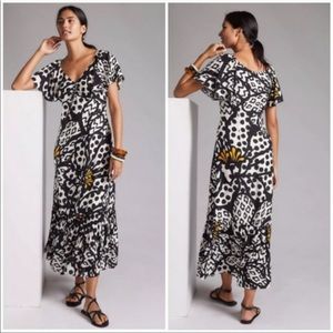 Farm Rio Flutter-Sleeved Maxi Dress